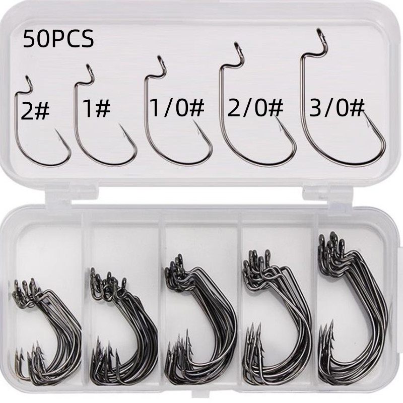 50Pcs/Kotak Kail Pancing Baja  - Fishing Hook Box ulasan dan harga